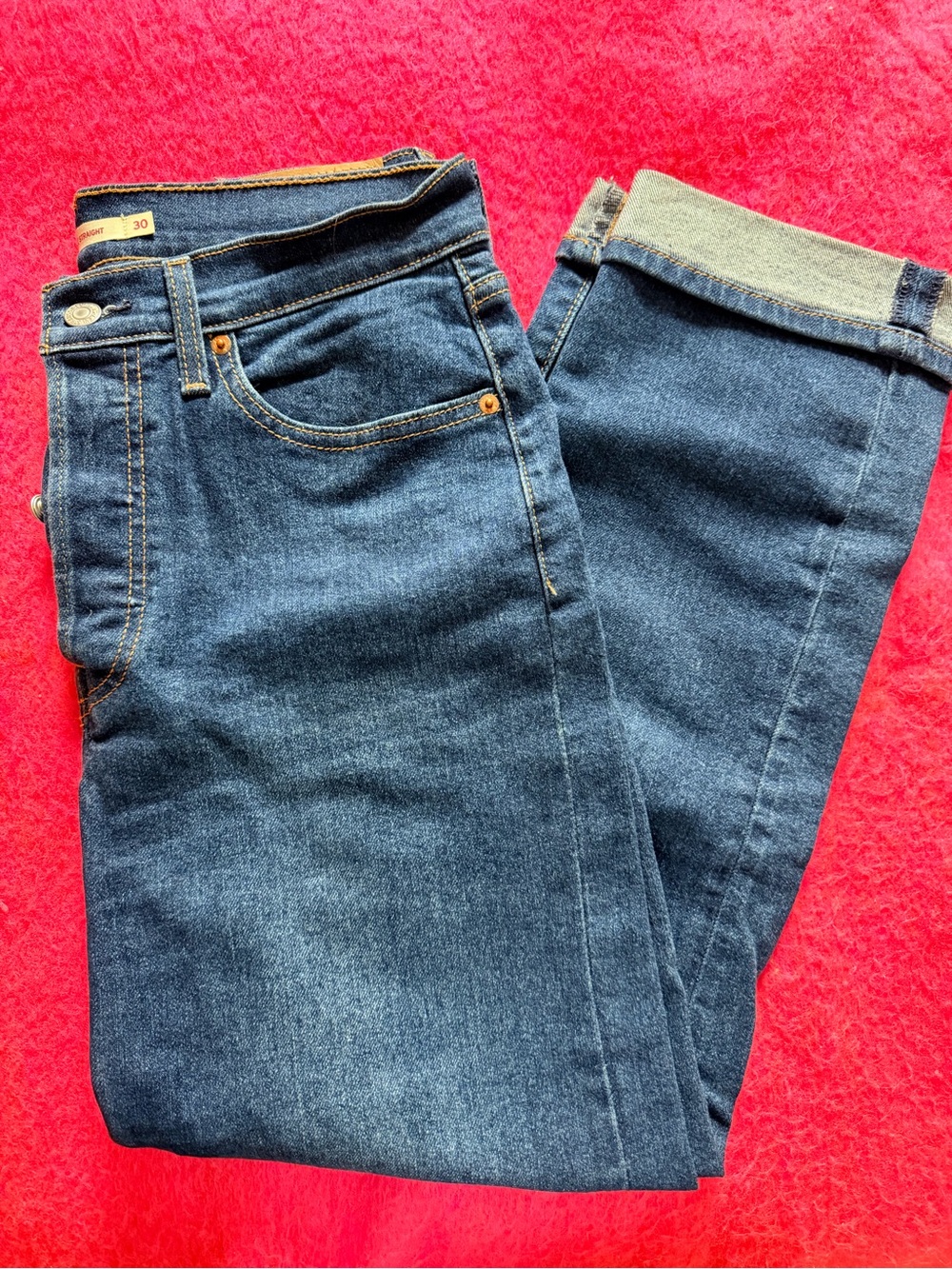 Levi’s Wedgie Straight Dark Wash Denim Jeans